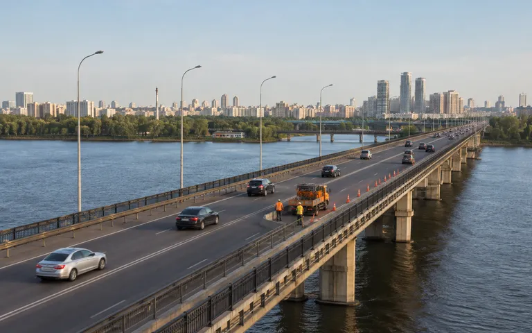 На мосту Патона в Киеве временно ограничили движение